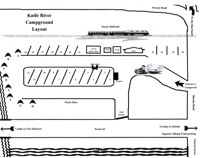 Knife River Campground Knife River Minnesota Layout